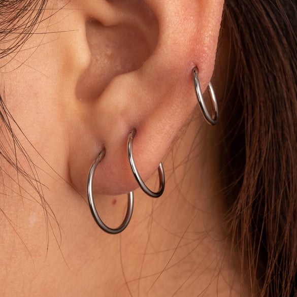 1 Pair Simple Series Classic Geometric Titanium Steel No Plating Material Women Hoop Earrings 2