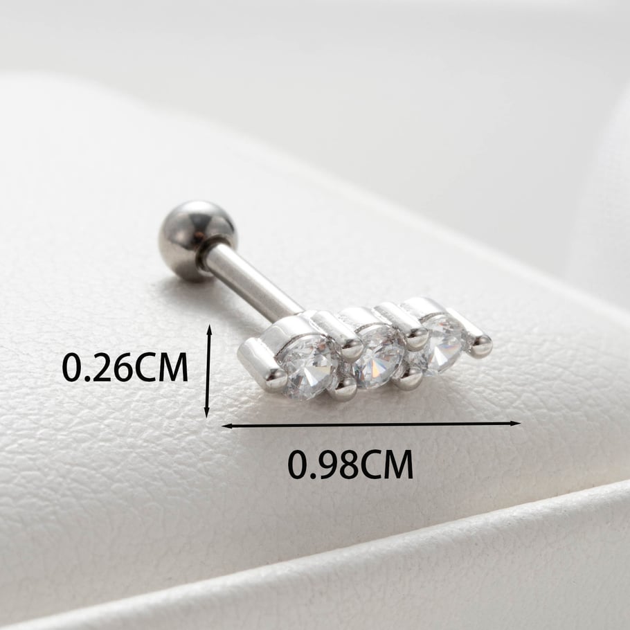 1 Paar einfache Serie täglich geometrische Kupfer keine Beschichtung Material Zirkon Frauen Ohrstecker Bild4