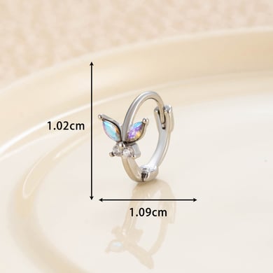 1 Paar Simple Series Klassische Tierkupfer-Ohrringe ohne Beschichtungsmaterial Zirkon Damen Creolen h5 Bild7