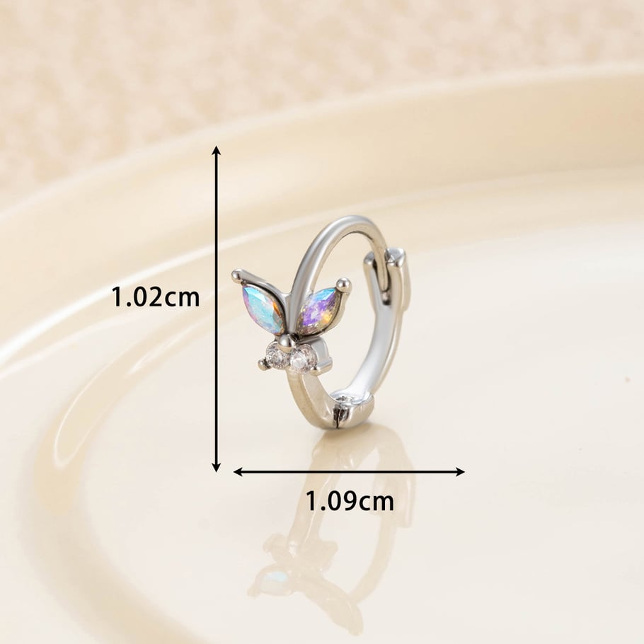 1 Paar Simple Series Klassische Tierkupfer-Ohrringe ohne Beschichtungsmaterial Zirkon Damen Creolen Bild7