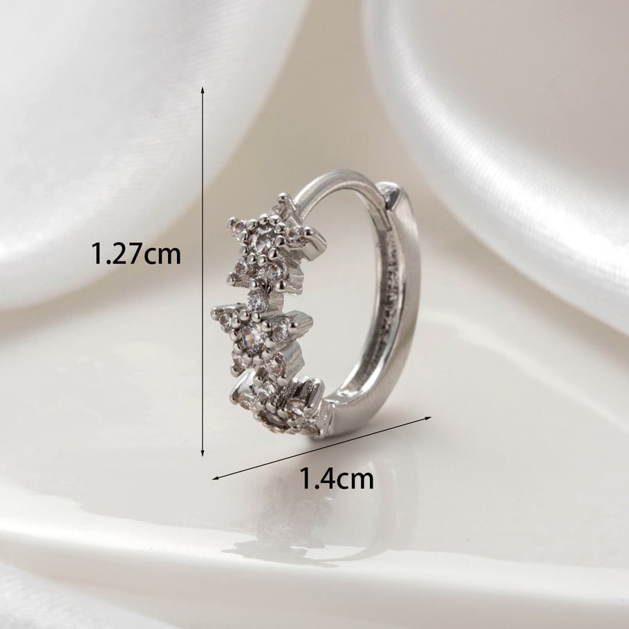 1 Paar Simple Series Klassische Blume Kupfer Kein Beschichtungsmaterial Zirkon Damen Ohrstecker Bild5