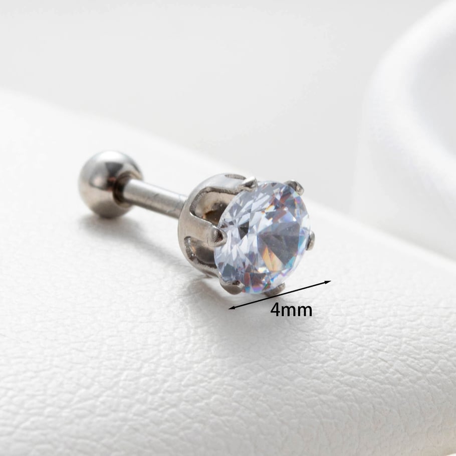 1 Pair Simple Series Simple Geometric Titanium Steel No Plating Material Zircon Women Stud Earrings Picture4