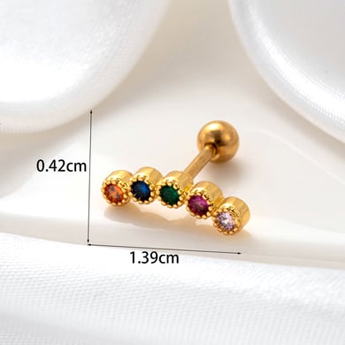 1 Pair Simple Series Simple Flower Copper No Plating Material Zircon Women Stud Earrings h5 Picture6