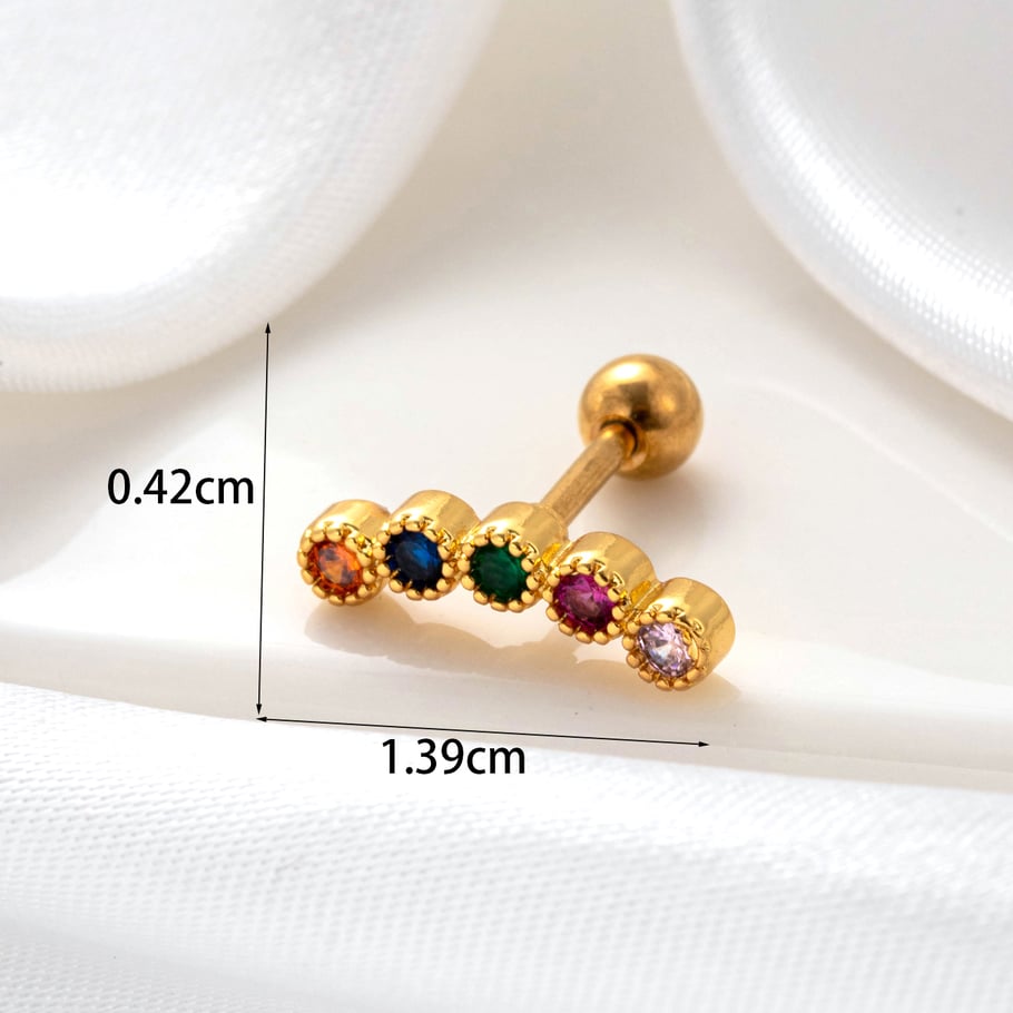 1 Pair Simple Series Simple Flower Copper No Plating Material Zircon Women Stud Earrings Picture6