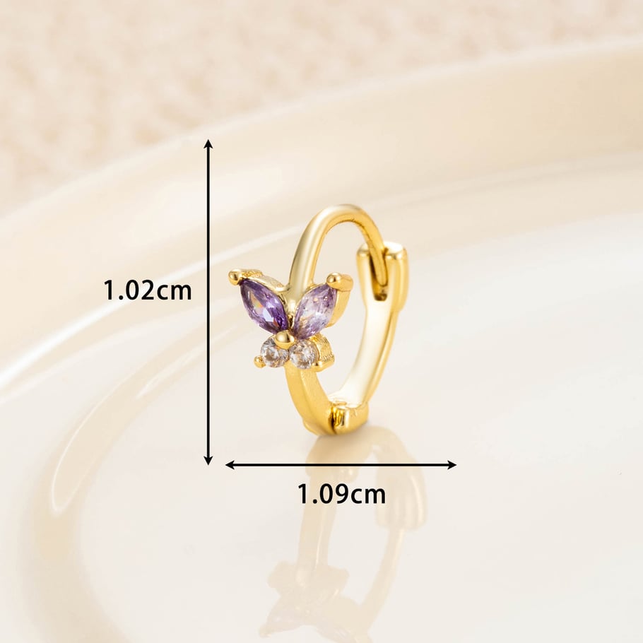 1 Paar Simple Series Klassische Tierkupfer-Ohrringe ohne Beschichtungsmaterial Zirkon Damen Creolen Bild11