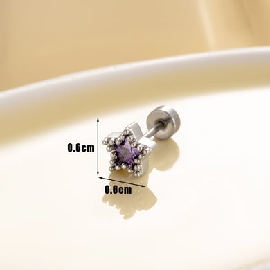 1 Pair Simple Series Classic Geometric Titanium Steel No Plating Material Zircon Women Stud Earrings h5 Picture5