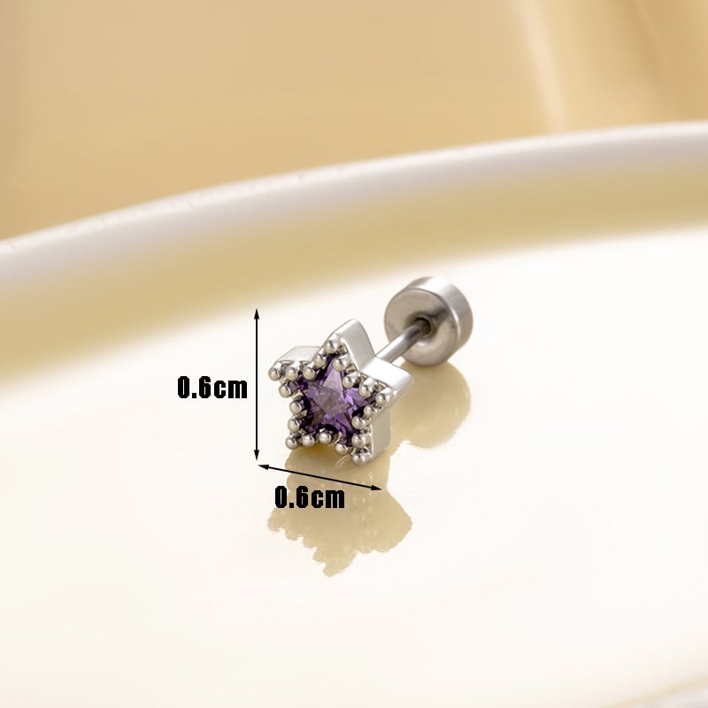 1 Pair Simple Series Classic Geometric Titanium Steel No Plating Material Zircon Women Stud Earrings Picture5