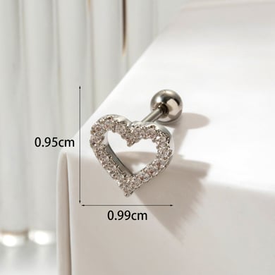 1 Paar Simple Series Klassische Herz Titan Stahl Kein Beschichtungsmaterial Zirkon Damen Ohrstecker h5 Bild6