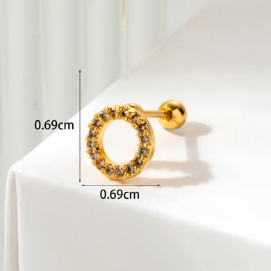 1 Paar Simple Series Klassische geometrische Titanstahl ohne Beschichtungsmaterial Zirkon Damen Ohrstecker h5 Bild5