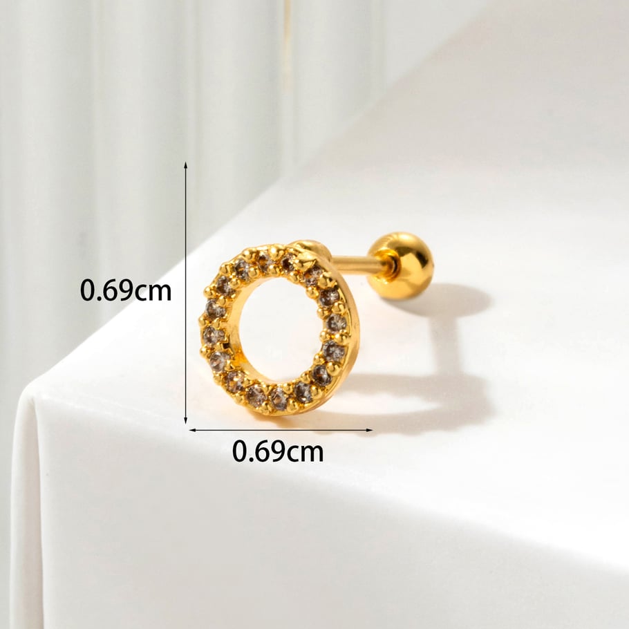 1 Paar Simple Series Klassische geometrische Titanstahl ohne Beschichtungsmaterial Zirkon Damen Ohrstecker Bild5
