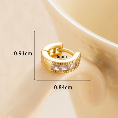 1 Paar einfache Serie klassische geometrische Kupfer keine Beschichtung Material Zirkon Frauen Creolen h5 Bild5