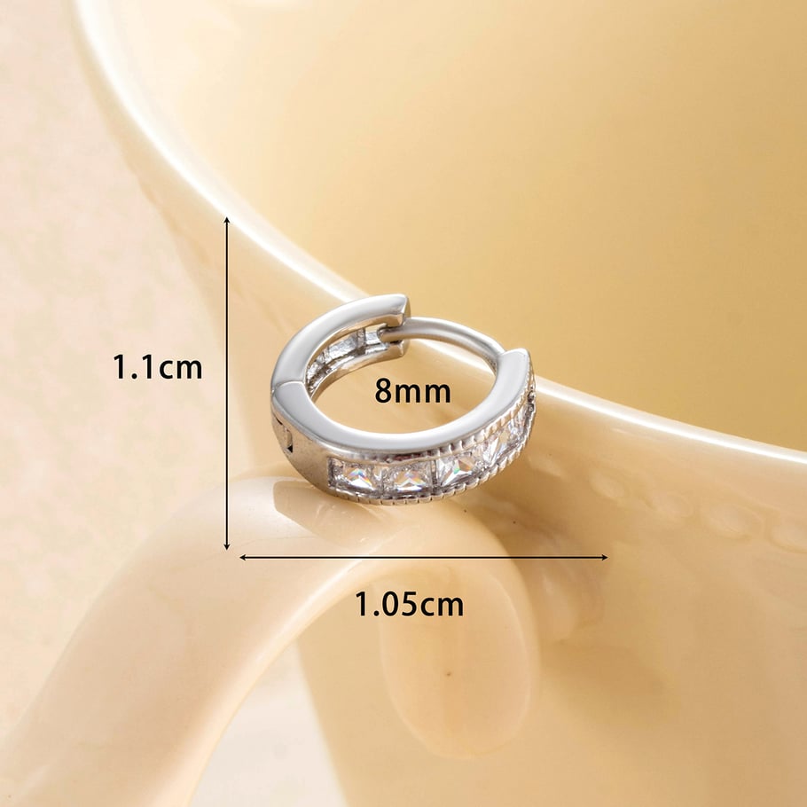 1 Paar einfache Serie klassische geometrische Kupfer keine Beschichtung Material Zirkon Frauen Creolen Bild8