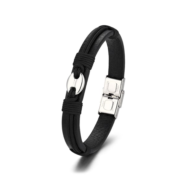 1 paio di bracciali da uomo in pelle geometrica casual della serie semplice