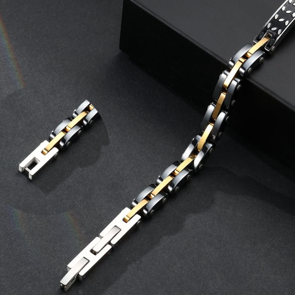 1 paire de bracelets rétro géométriques en acier inoxydable pour homme, série Simple