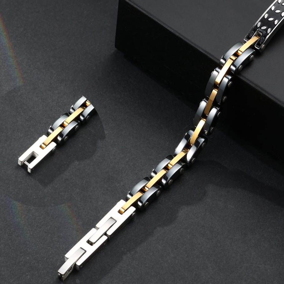 1 Pair Simple Series Retro Geometric Stainless Steel Men's Bracelets Picture3
