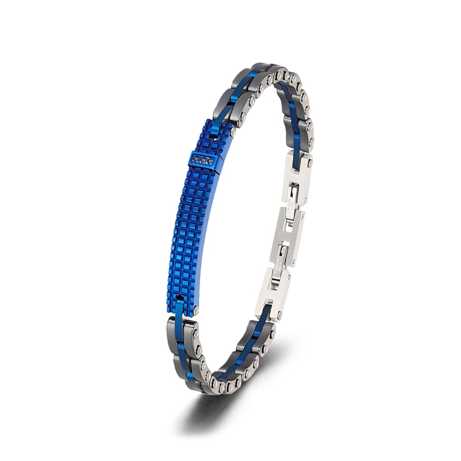 1 Paar Herrenarmbänder aus Edelstahl im Retro-Stil der Simple Series mit geometrischem Muster Bild4