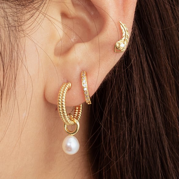 1 paio di orecchini a bottone da donna in zircone con materiale di placcatura in rame geometrico classico semplice 2