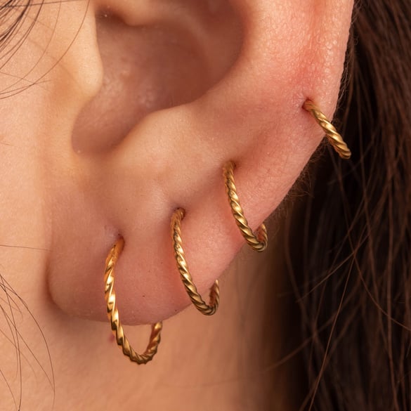 1 Pair Simple Series Simple Geometric Titanium Steel No Plating Material Women Hoop Earrings 2