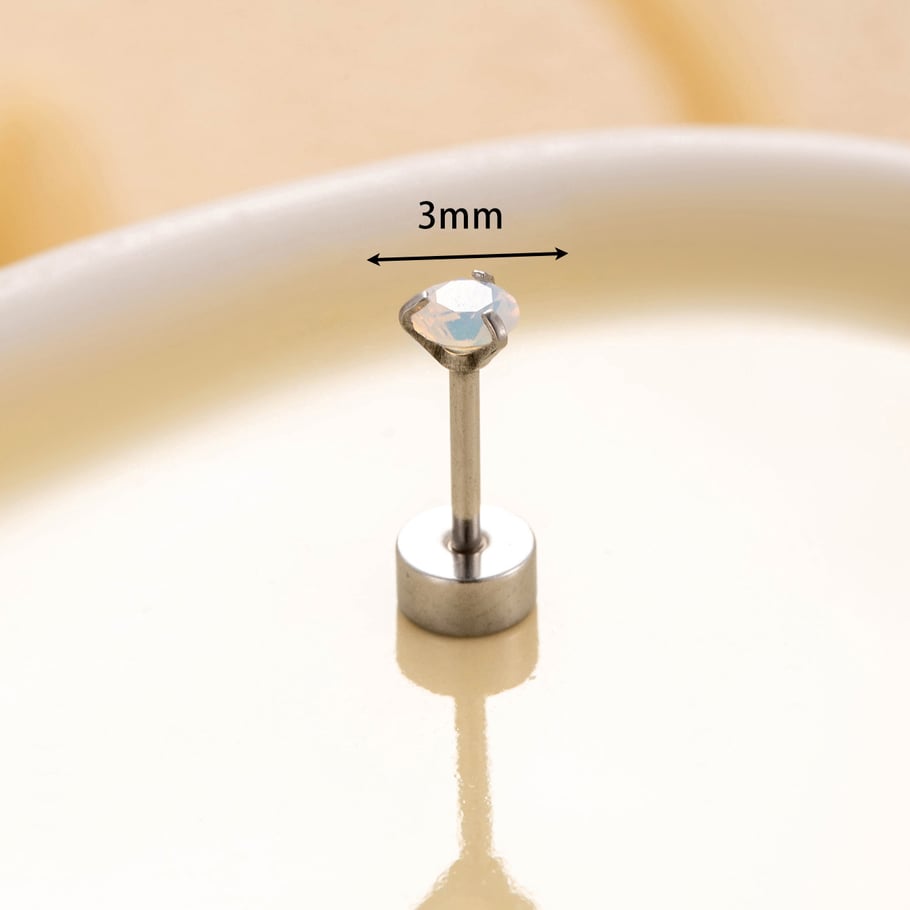 1 Pair Simple Series Simple Geometric Titanium Steel No Plating Material Zircon Women Stud Earrings Picture2