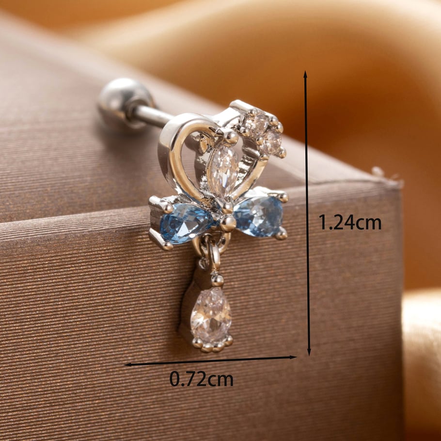 1 Pair Simple Series Simple Heart Titanium Steel No Plating Material Zircon Women Stud Earrings Picture3