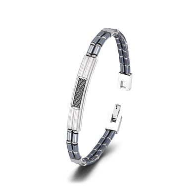 1 Paar einfache geometrische Edelstahl-Herrenarmbänder der Simple-Serie h5 Bild3