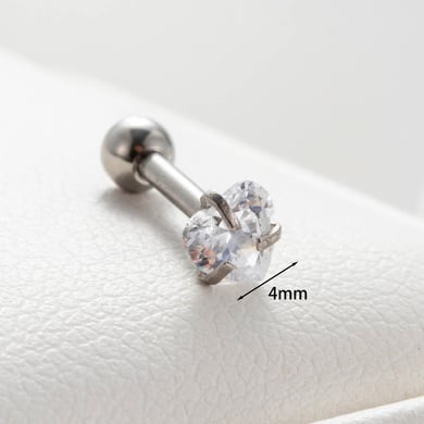 1 Pair Simple Series Simple Heart Titanium Steel No Plating Material Zircon Women Stud Earrings h5 Picture3