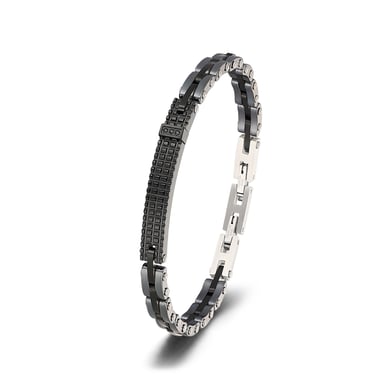 1 Paar Herrenarmbänder aus Edelstahl im Retro-Stil der Simple Series mit geometrischem Muster h5 Bild5