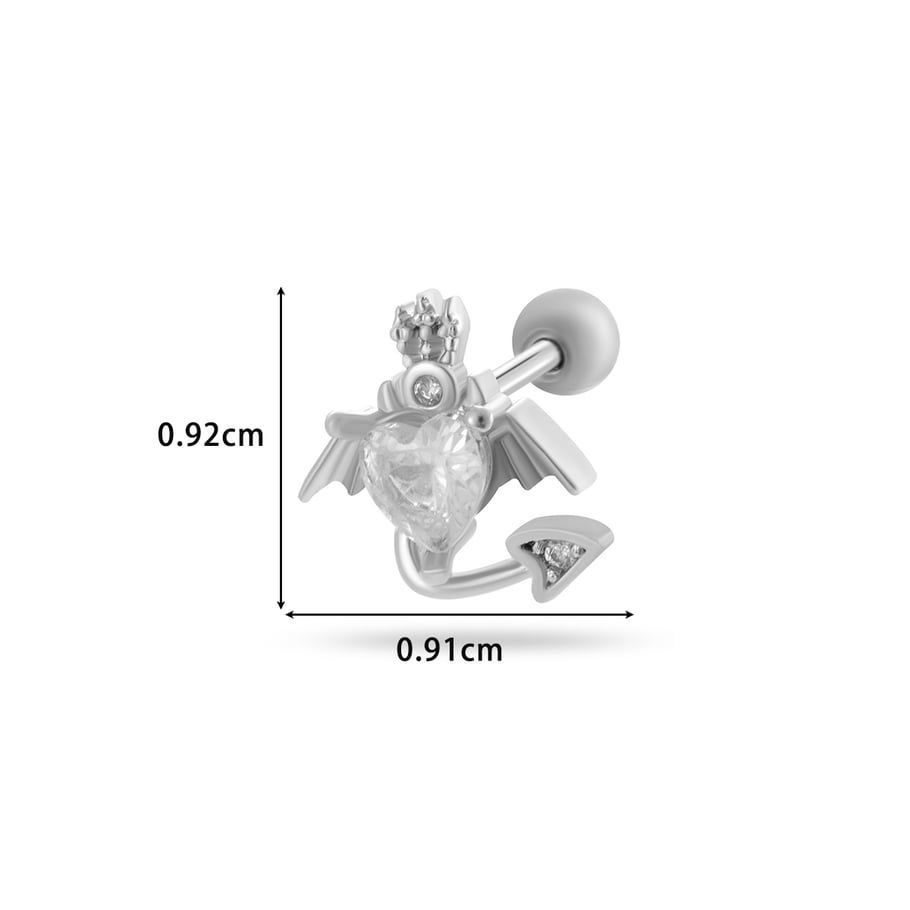 1 Pair Simple Series Classic Heart Titanium Steel No Plating Material Zircon Women Stud Earrings Picture10