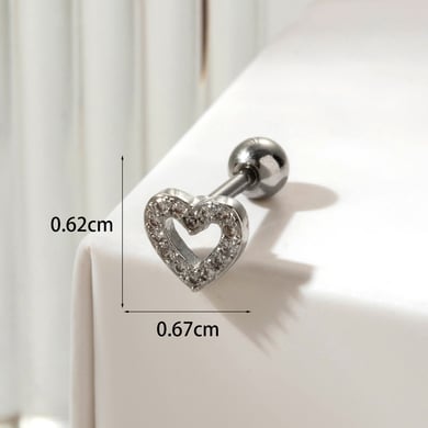 1 Paar Simple Series Klassische Herz Titan Stahl Kein Beschichtungsmaterial Zirkon Damen Ohrstecker h5 Bild5