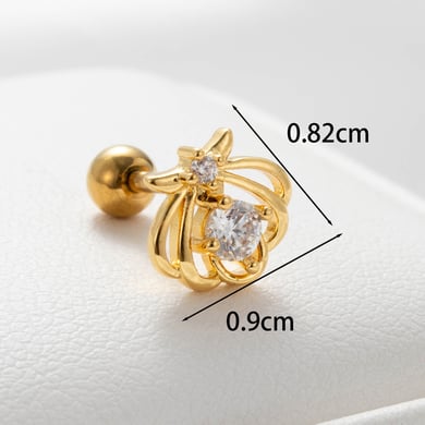 1 Paar Simple Series Klassische Pflanze Kupfer Kein Beschichtungsmaterial Zirkon Damen Ohrstecker h5 Bild6