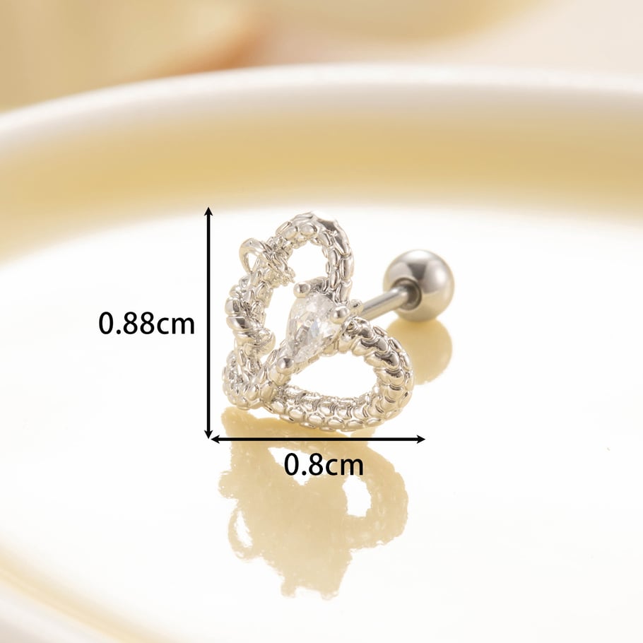 1 Pair Simple Series Classic Animal Titanium Steel No Plating Material Zircon Women Stud Earrings Picture8