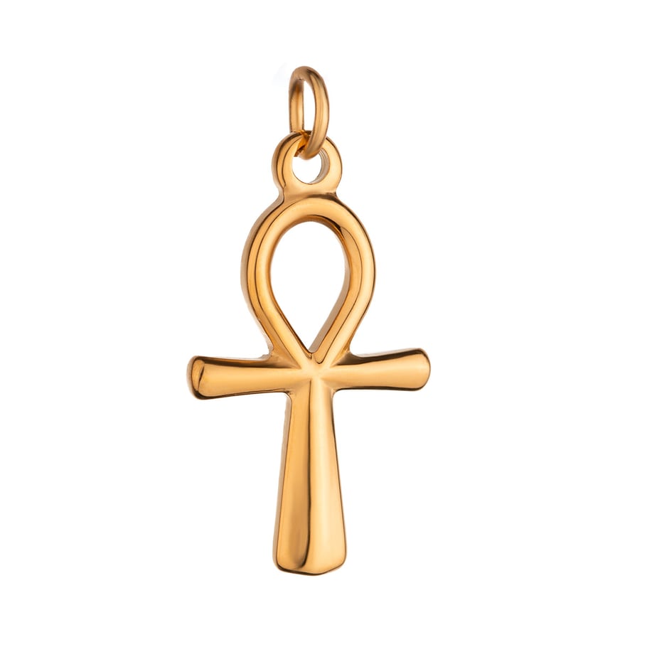 1 Paar Simple Series Europa und Amerika Kreuz Edelstahl 18 Karat vergoldet Damen Anhänger Bild6