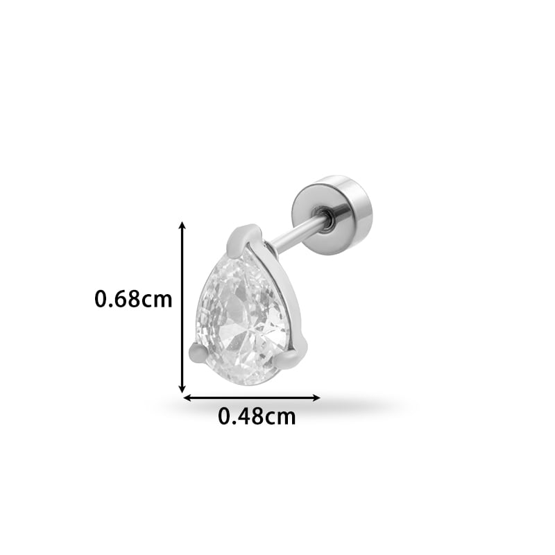 1 Pair Simple Series Classic Geometric Titanium Steel No Plating Material Zircon Women Stud Earrings Picture8