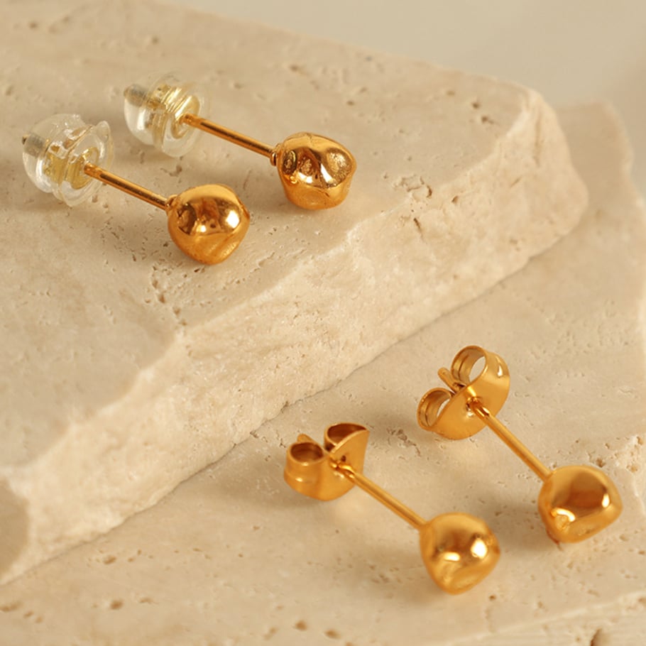 1 Pair Simple Series Simple Geometric Titanium Steel 18K Gold Plated Women Stud Earrings Picture3