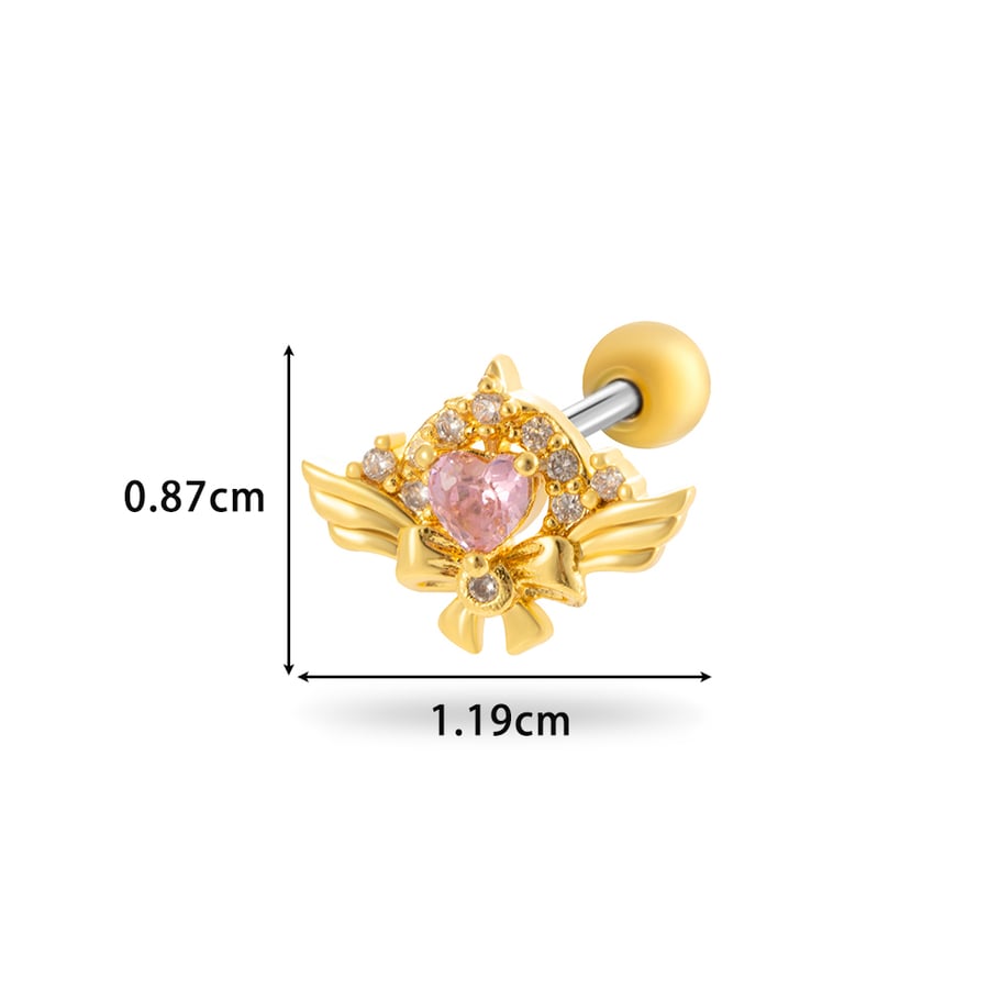 1 Pair Simple Series Classic Heart Titanium Steel No Plating Material Zircon Women Stud Earrings Picture7