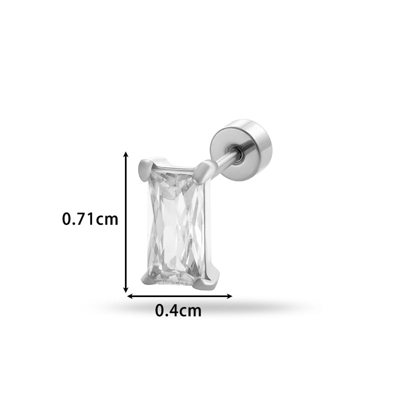 1 Pair Simple Series Classic Geometric Titanium Steel No Plating Material Zircon Women Stud Earrings Picture10
