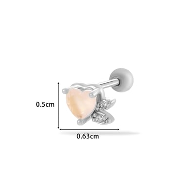 1 Pair Simple Series Simple Heart Titanium Steel No Plating Material Zircon Women Stud Earrings h5 Picture9
