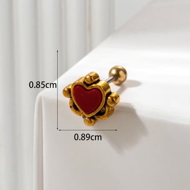 1 Paar Simple Series Klassische Herz Titan Stahl Kein Beschichtungsmaterial Zirkon Damen Ohrstecker h5 Bild6