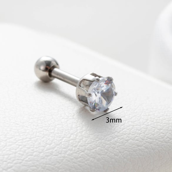 1 Paar Simple Series Einfache geometrische Titanstahl ohne Beschichtungsmaterial Zirkon Damen Ohrstecker