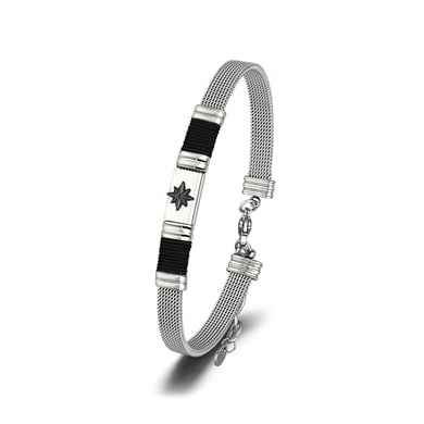1 Paar einfache Serie lässige geometrische Edelstahl-Herrenarmbänder h5 Bild3