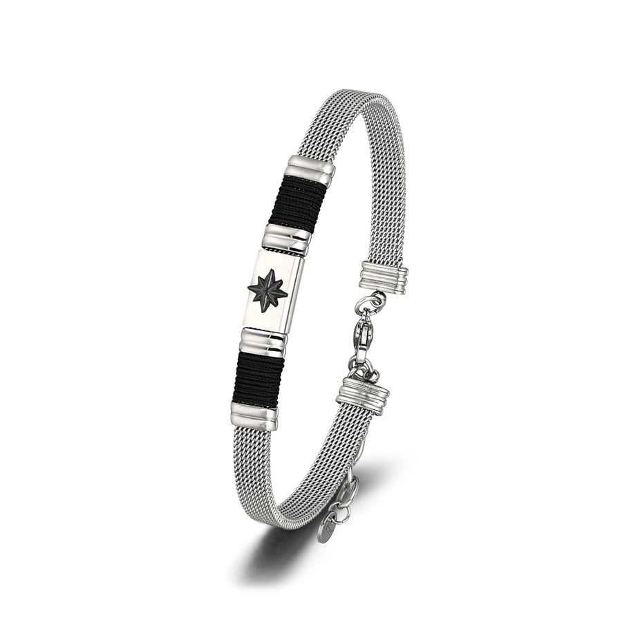 1 Paar einfache Serie lässige geometrische Edelstahl-Herrenarmbänder Bild3