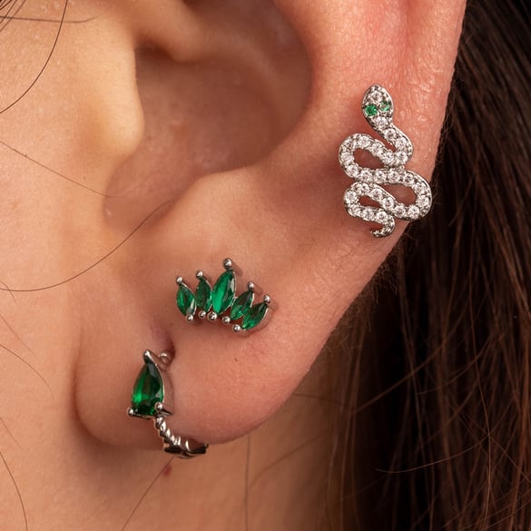 1 paio di orecchini a bottone da donna in zircone con materiale in rame senza placcatura, serie semplice e classica