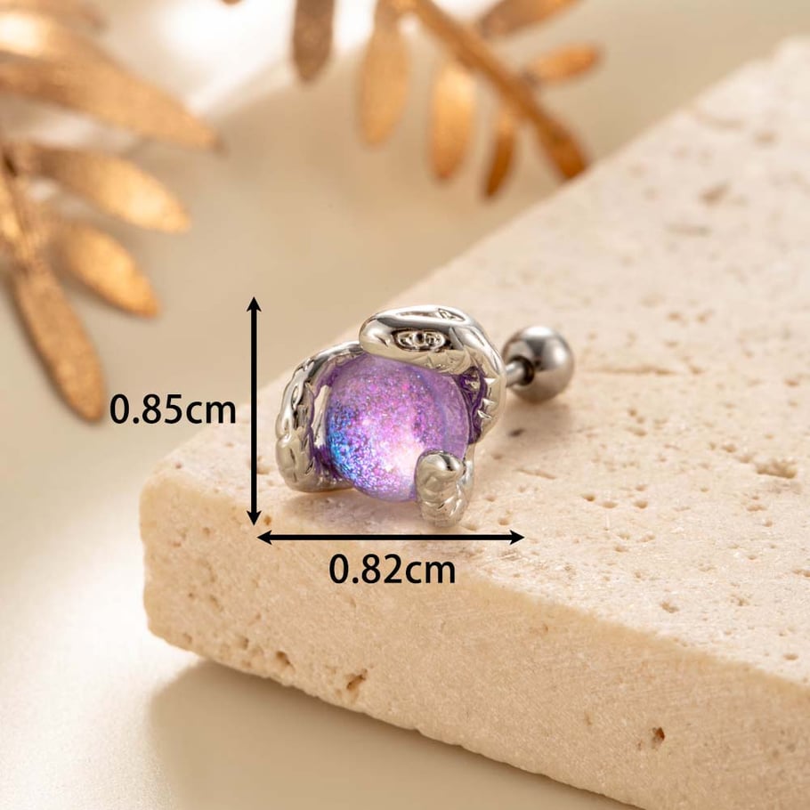 1 Pair Simple Series Classic Animal Titanium Steel No Plating Material Zircon Women Stud Earrings Picture7