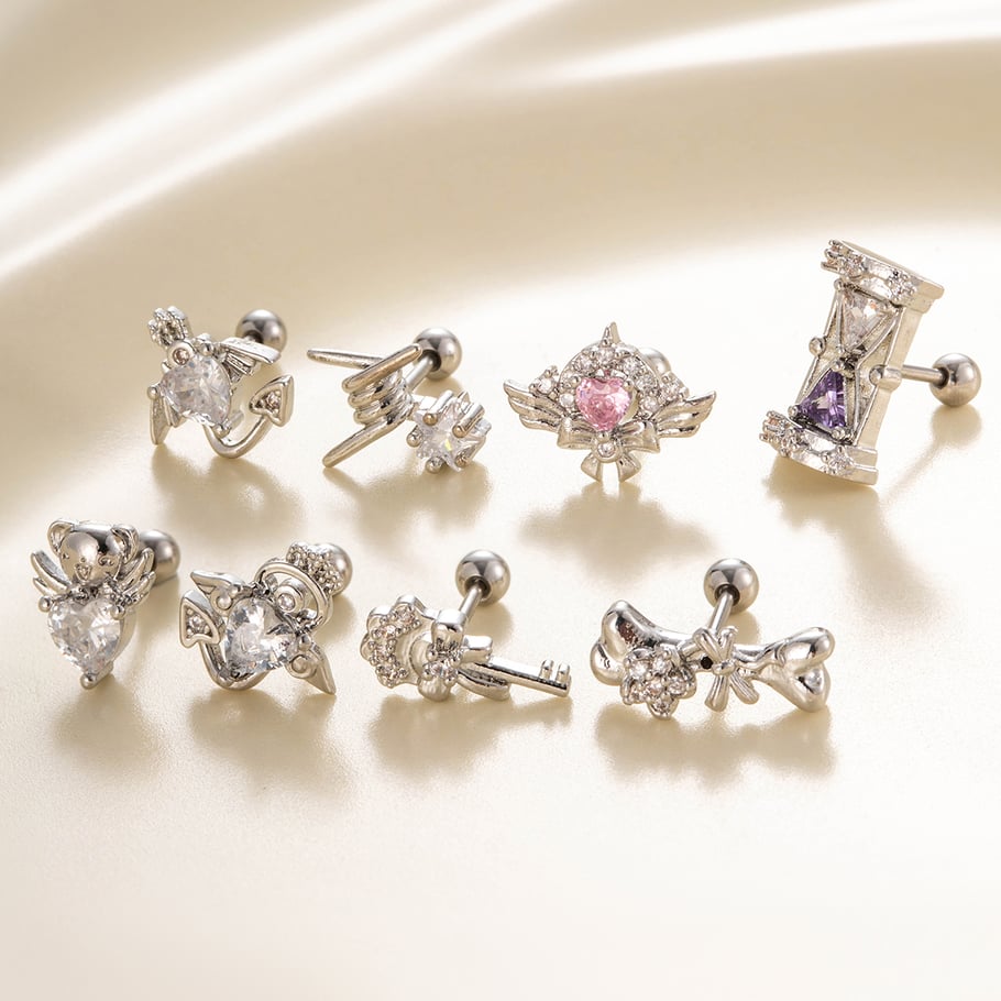 1 Pair Simple Series Classic Heart Titanium Steel No Plating Material Zircon Women Stud Earrings Picture4