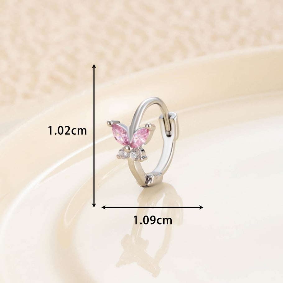 1 Paar Simple Series Klassische Tierkupfer-Ohrringe ohne Beschichtungsmaterial Zirkon Damen Creolen Bild4