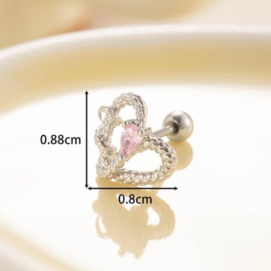 1 Pair Simple Series Classic Animal Titanium Steel No Plating Material Zircon Women Stud Earrings h5 Picture10
