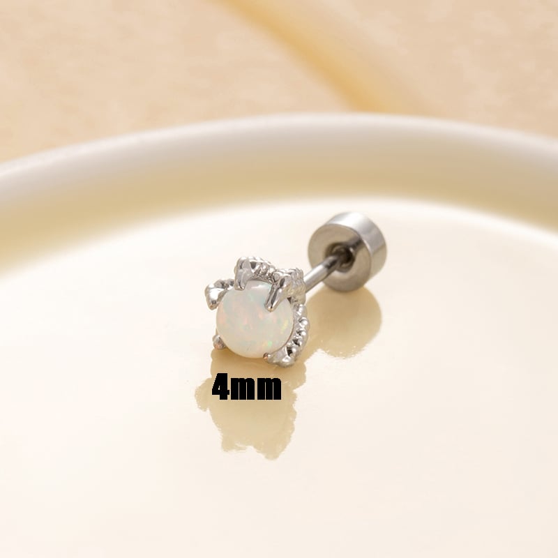 1 Pair Simple Series Classic Geometric Titanium Steel No Plating Material Artificial Gemstone Women Stud Earrings Picture7