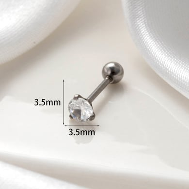 1 par de pendientes de botón de acero de titanio geométricos clásicos de serie simple para mujer, sin chapado, con circonitas h5 Imagen7