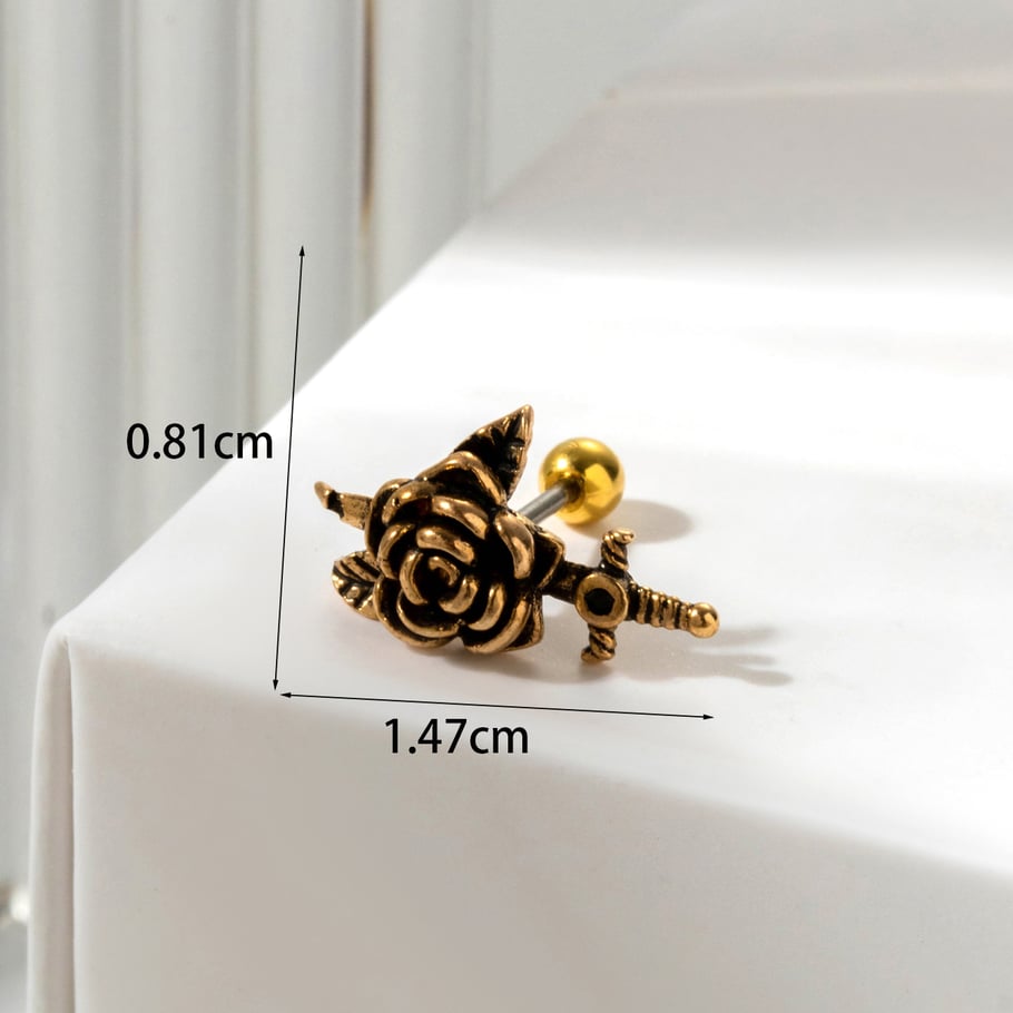 1 Pair Simple Series Classic Flower Titanium Steel No Plating Material Women Stud Earrings Picture7