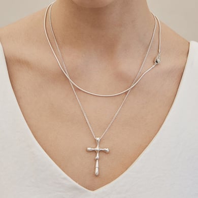 1 Piece Simple Series Europe and America Cross Stainless Steel 18K Gold Plated Women Pendant Necklaces h5 Picture4